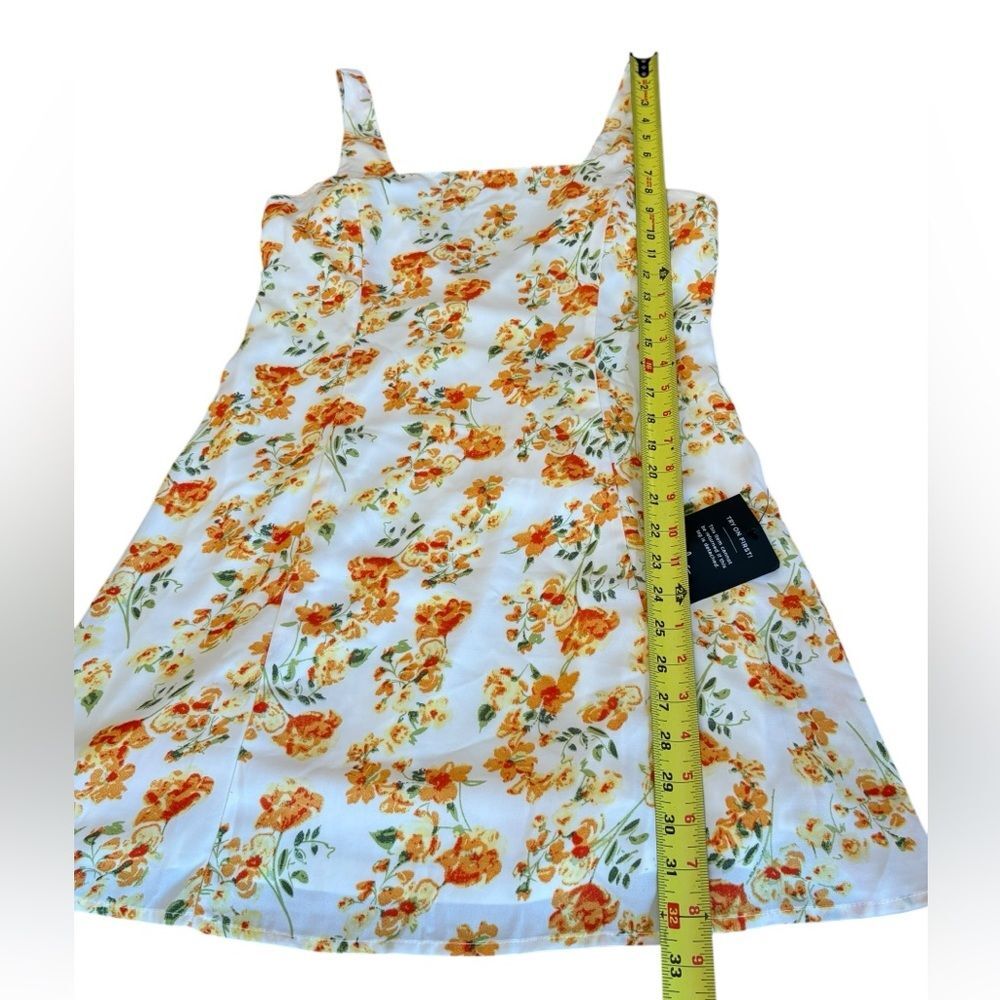 Lulus Day Date Tie Back White Orange Floral Mini Dress Womens Size Large New - Picture 12 of 13